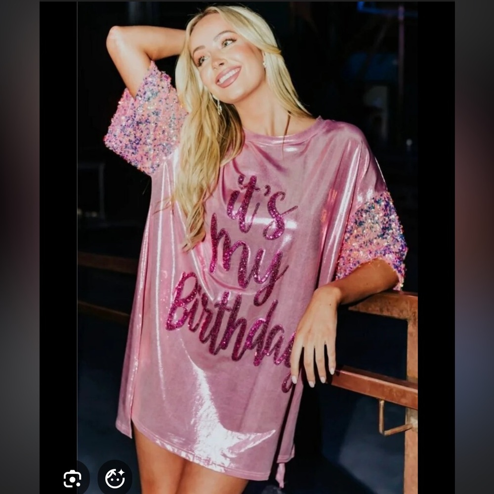 Fantastic Fawn Pink Sequin Birthday Dress